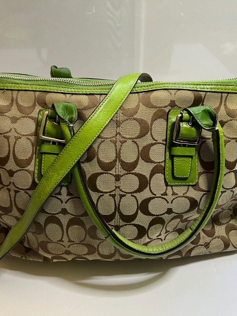 Coach Hampton Nancy Signature Zebra Satchel/Tote Bag - Picture 3 of 7